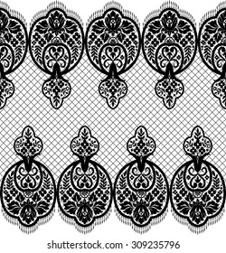 Seamless lace pattern, flower vintage vector background.