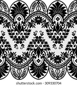 Seamless lace pattern, flower vintage vector background.