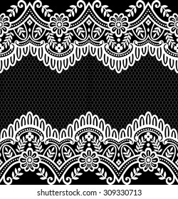 Seamless lace pattern, flower vintage vector background.