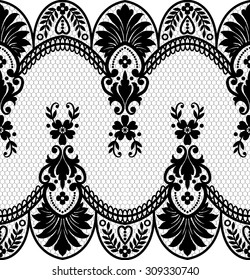 Seamless lace pattern, flower vintage vector background.