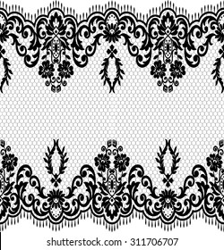 Seamless lace pattern, flower vintage vector background.