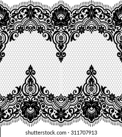 Seamless lace pattern, flower vintage vector background.