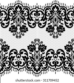 Padrão de renda sem costura, fundo vetor vintage flor.