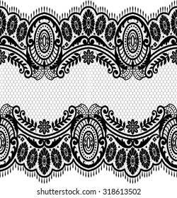 Seamless Lace Pattern Flower Vintage Vector Stock Vector (Royalty Free ...