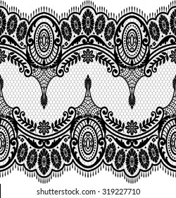 Seamless lace pattern, flower vintage vector background.