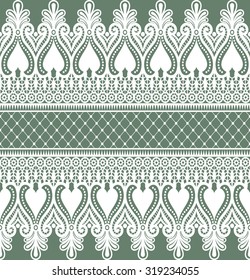 Seamless lace pattern, flower vintage vector background.