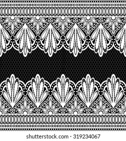 Seamless lace pattern, flower vintage vector background.