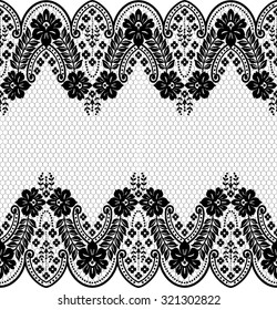 Seamless lace pattern, flower vintage vector background.
