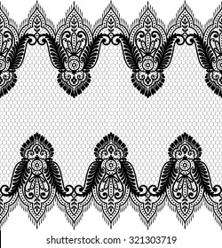 Seamless lace pattern, flower vintage vector background.