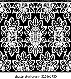 Seamless lace pattern, flower vintage vector background.