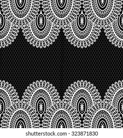 Seamless lace pattern, flower vintage vector background.