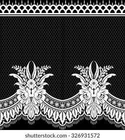Seamless lace pattern, flower vintage vector background.
