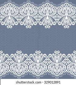 Seamless lace pattern, flower vintage vector background.