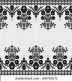 Seamless lace pattern, flower vintage vector background.