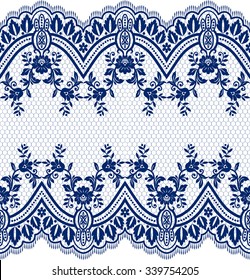Seamless lace pattern, flower vintage vector background.
