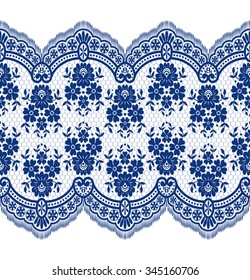 Seamless lace pattern, flower vintage vector background.