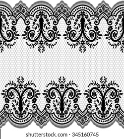 Seamless lace pattern, flower vintage vector background.