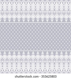 Seamless lace pattern, flower vintage vector background.