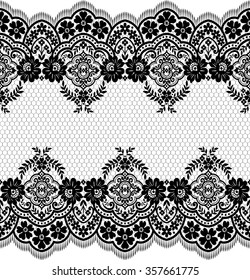 Seamless lace pattern, flower vintage vector background.