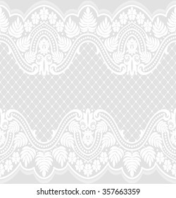 Seamless lace pattern, flower vintage vector background.