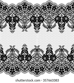 Seamless lace pattern, flower vintage vector background.