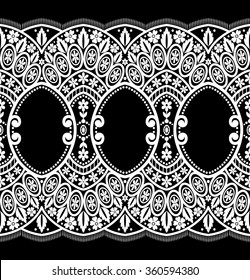 Seamless lace pattern, flower vintage vector background.