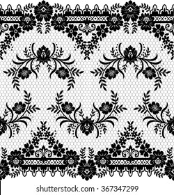 Seamless lace pattern, flower vintage vector background.