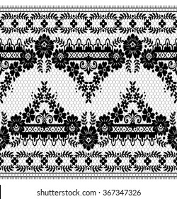Seamless lace pattern, flower vintage vector background.