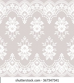 Seamless lace pattern, flower vintage vector background.