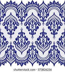 Seamless lace pattern, flower vintage vector background.