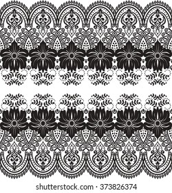 Seamless lace pattern, flower vintage vector background.