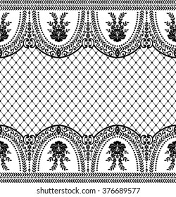 Seamless lace pattern, flower vintage vector background.