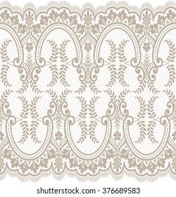 Seamless lace pattern, flower vintage vector background.