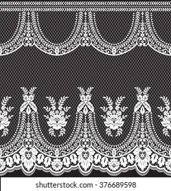 Seamless lace pattern, flower vintage vector background.