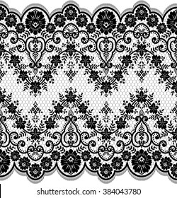 Seamless lace pattern, flower vintage vector background.
