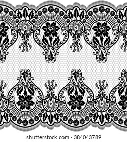 Seamless lace pattern, flower vintage vector background.