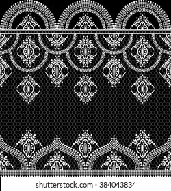 Seamless lace pattern, flower vintage vector background.