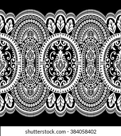 Seamless lace pattern, flower vintage vector background.