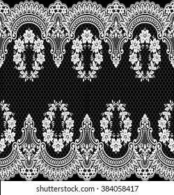 Seamless lace pattern, flower vintage vector background.