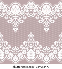 Seamless lace pattern, flower vintage vector background.