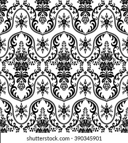 Seamless lace pattern, flower vintage vector background.