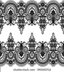 Seamless lace pattern, flower vintage vector background.