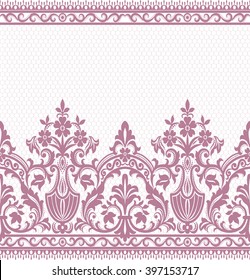 Seamless Lace Pattern, Flower Vintage Vector Background.