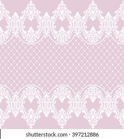 Seamless lace pattern, flower vintage vector background.