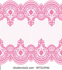 Seamless lace pattern, flower vintage vector background.