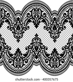 Seamless lace pattern, flower vintage vector background.