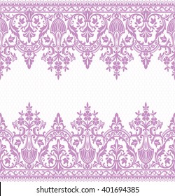 Seamless lace pattern, flower vintage vector background.