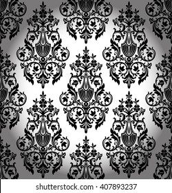 Seamless lace pattern, flower vintage vector background.