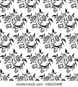 Seamless lace pattern, flower vintage vector background.