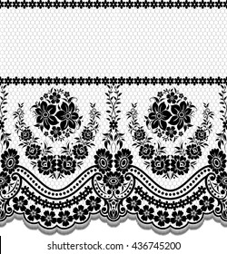 Seamless Lace Pattern Flower Vintage Vector Stock Vector (Royalty Free ...